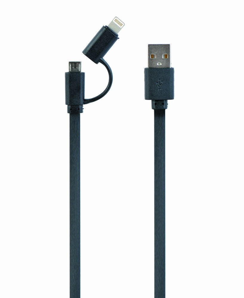 Gembird Cable Usb 2.0 A Micro Usb Y Lightning 1m Negro