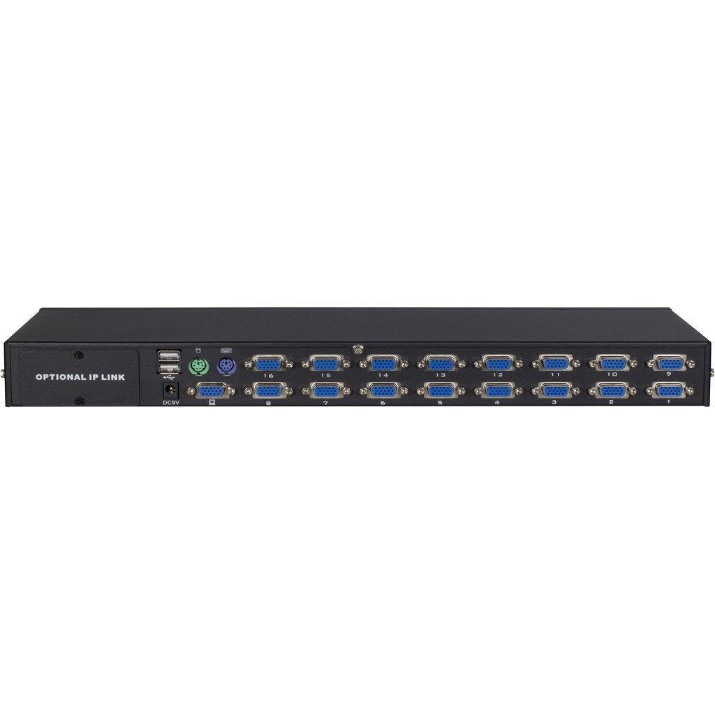 Inter-Tech Kvm As-3116du Vga Interruptor Kvm Montaje En Rack Negro, Switch Kvm 1920 X 1080 Pixeles, Full Hd, Montaje En Rack, Negro