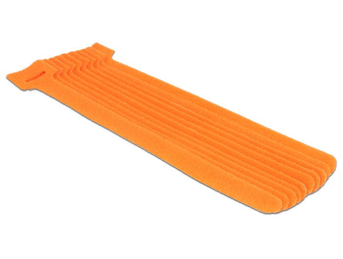 Delock Klett-Cablebinder L 200 Mm X B 12 Mm 10 Stück Naranja