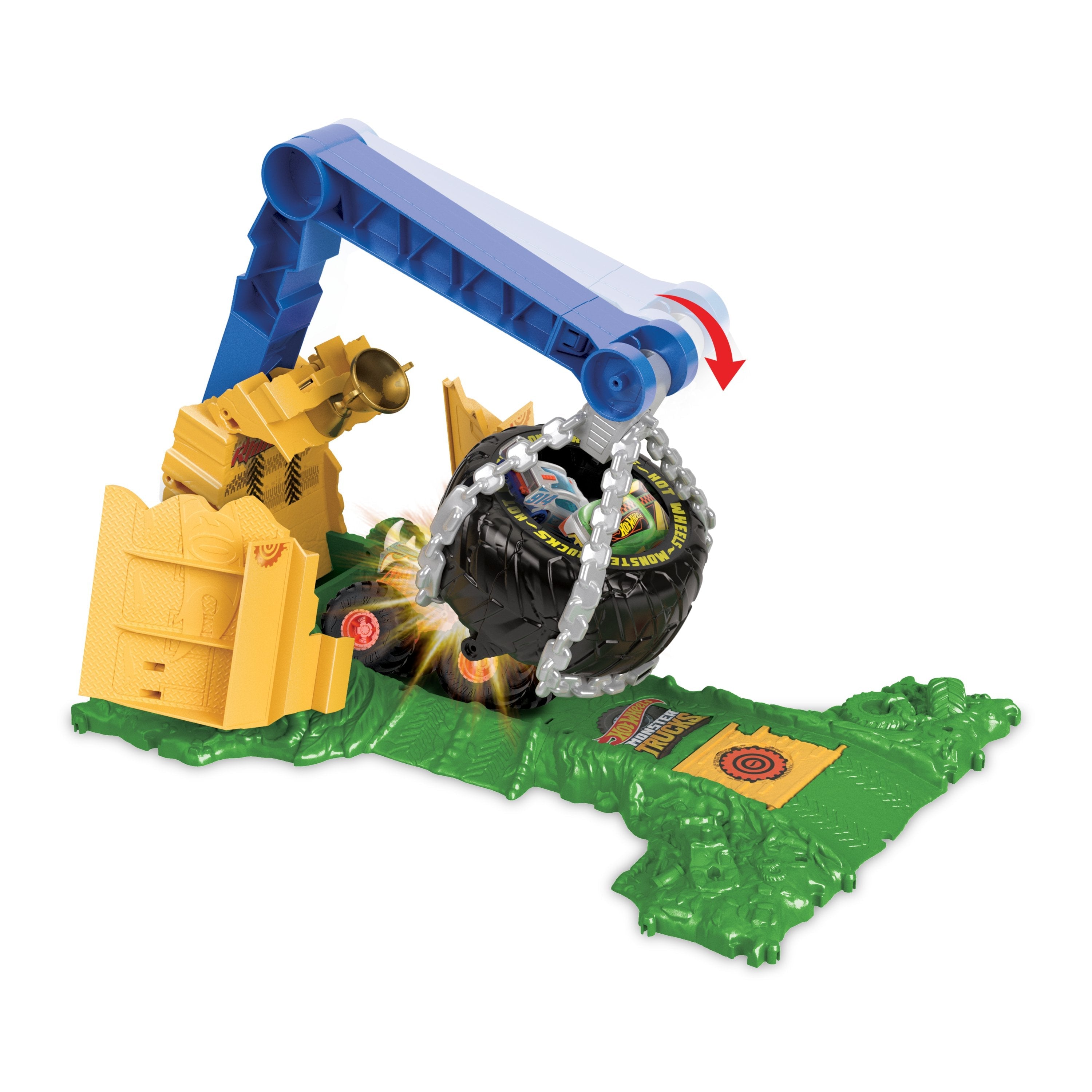 Hot Wheels Hot Wheels Monster Trucks Arena Smashers: Rhinomite Chargin, Vehículo De Juguete Htp18