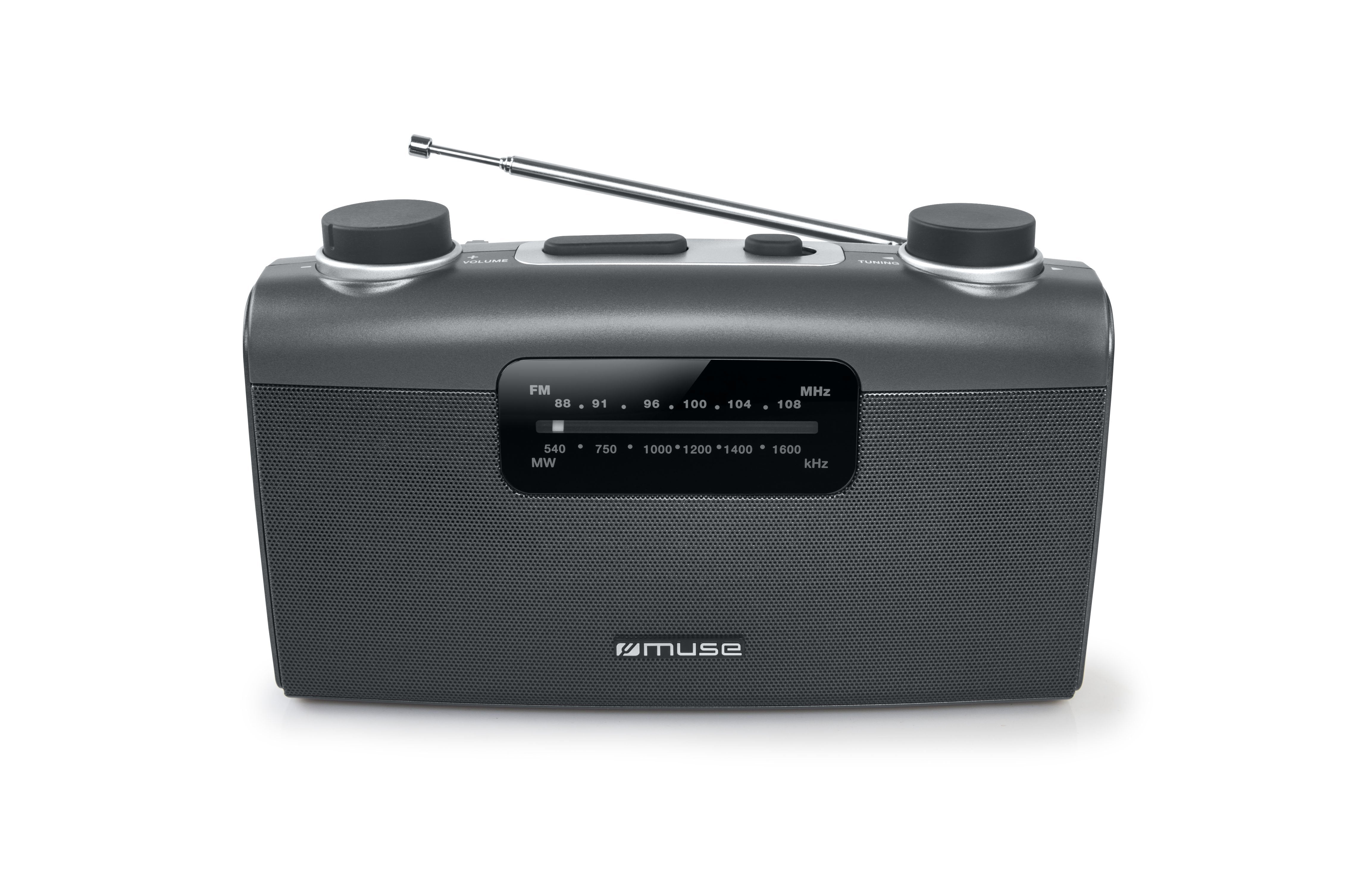 Muse M-058 R Portátil Analógica Negro, Gris