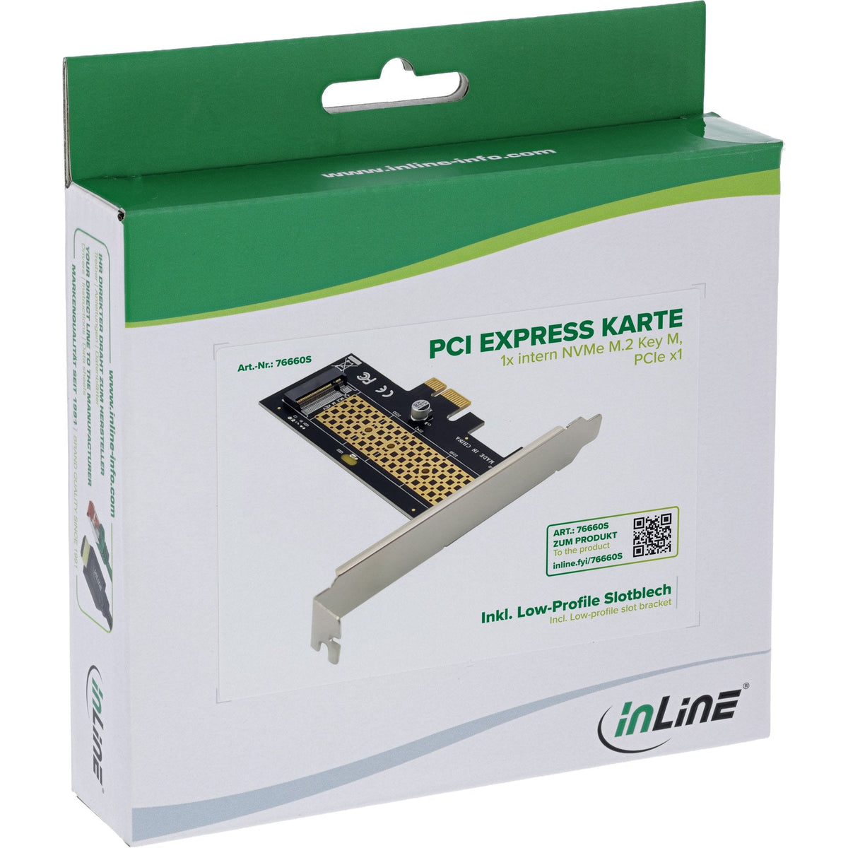 Inline Pci Express Tarjeta A 1x Interno Nvme M.2 Key M - Pcie X1