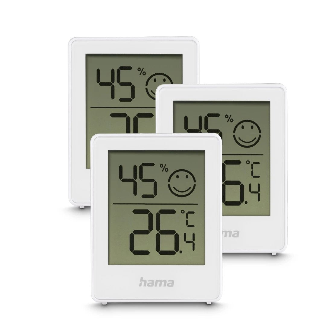 Hama Cres Pack De 3 Medidores De Temperatura Y Humedad Para Interior - Pantalla Digital - Permite Colgar En Pared -