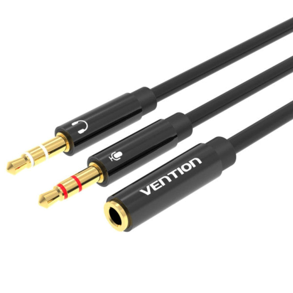 Cable Estéreo Vention Bbtby 2x Jack 3.5 Macho Jack 3.5 Hembra 30cm Negro