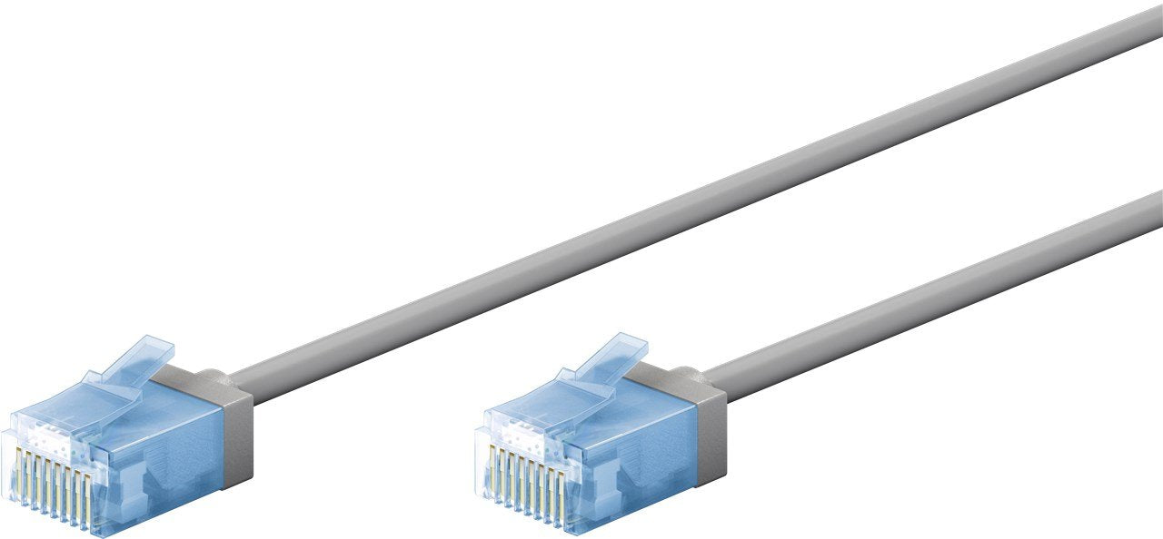 Latiguillo Cat 6a, U/Utp,  1.00 M, Gris, Lszh-Tpe  Slim Delgado Goobay