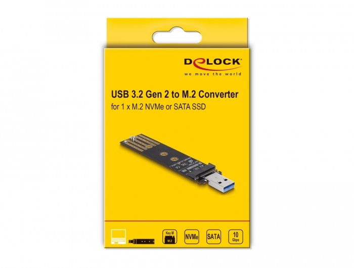 Delock Combo Convertidor Para M.2 Nvme Pcie Oder Sata Ssd Con Usb 3.2 Gen 2