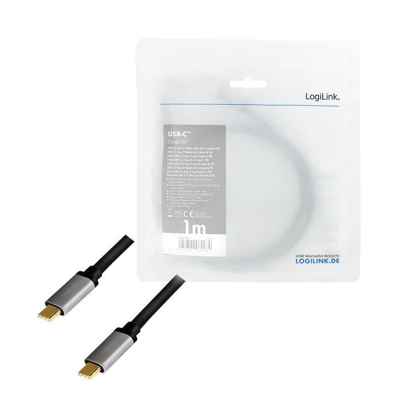 EAN 4052792062274 - LogiLink CUA0107 cable USB USB 3.2 Gen 2 (3.1 Gen 2) 1 m USB C Negro, Gris imagen 4
