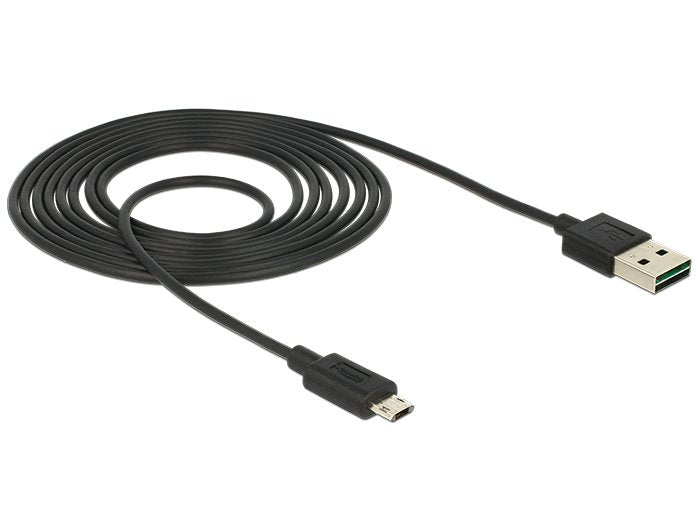 Delock Cable Easy-Usb 2.0 Tipo-A Macho> Easy-Usb 2.0 Tipo Micro-B Macho 2 M Negro