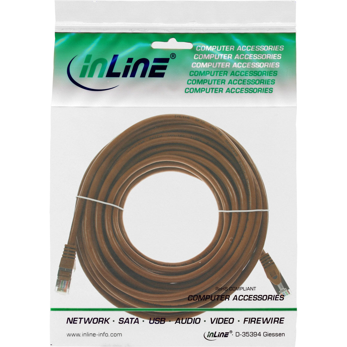 Cable De Red Inline Sf/Utp Cat.5e Marrón 7,5m