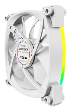 Ventilador  Pc Montech Rx120 Pwm 120x120x25  Blanco, 120 Mm Rx120 Pwm White