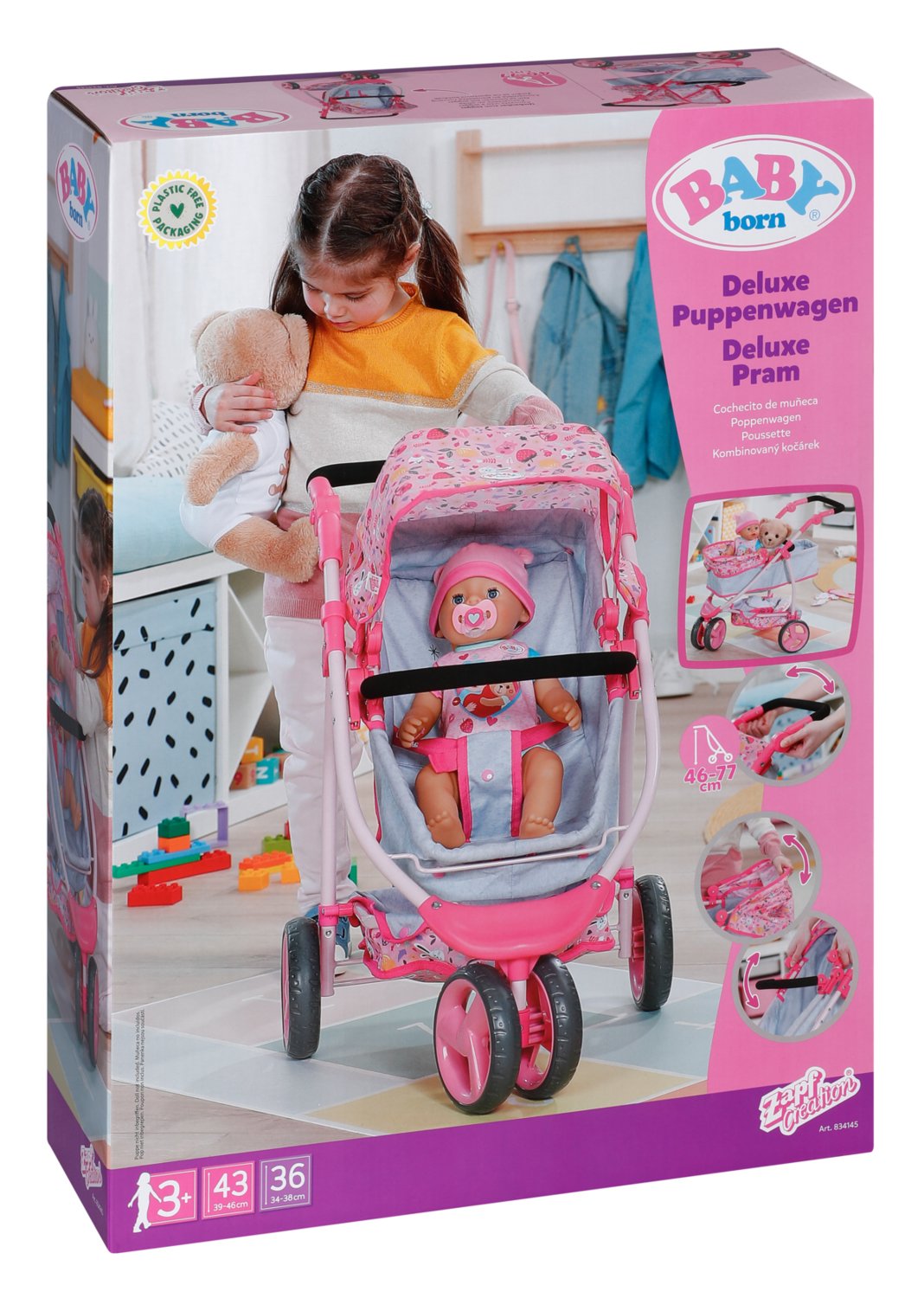 Zapf Creation Baby Born® Cochecito De Muñecas Deluxe, Muebles Para Muñecas 834145