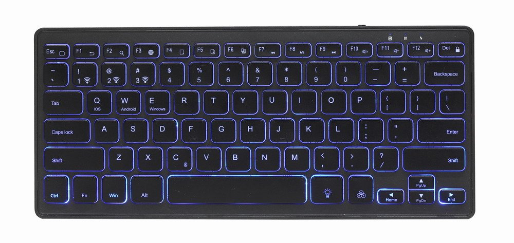 Teclado Alemán Gembird Kb-Btrgb-01-De Universal Bluetooth Qwertz Negro