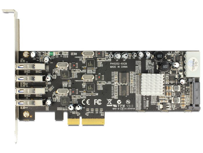 Delock Pcie X4 En 4x Ext. Usb 3.2 Gen 1 Quad Canal, Connection De 4 Pines Controlador Usb 89365