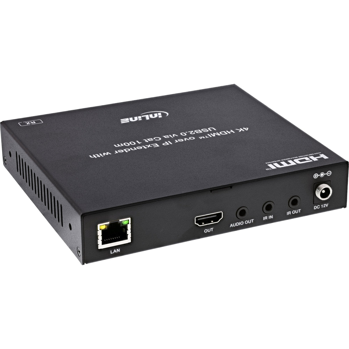 Kvm Extender Sobre Ip, Hdmi, 4k60hz, 4 Usb 2.0,100m, Receptor Inline