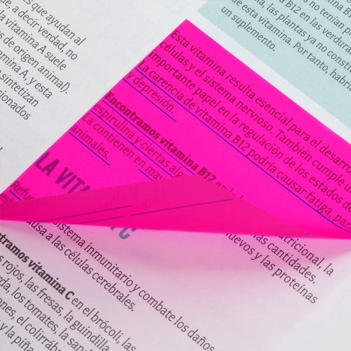 Milan Notas Adhesivas 50 Hojas 76x76mm Translúcidas Rosa Fluorescente