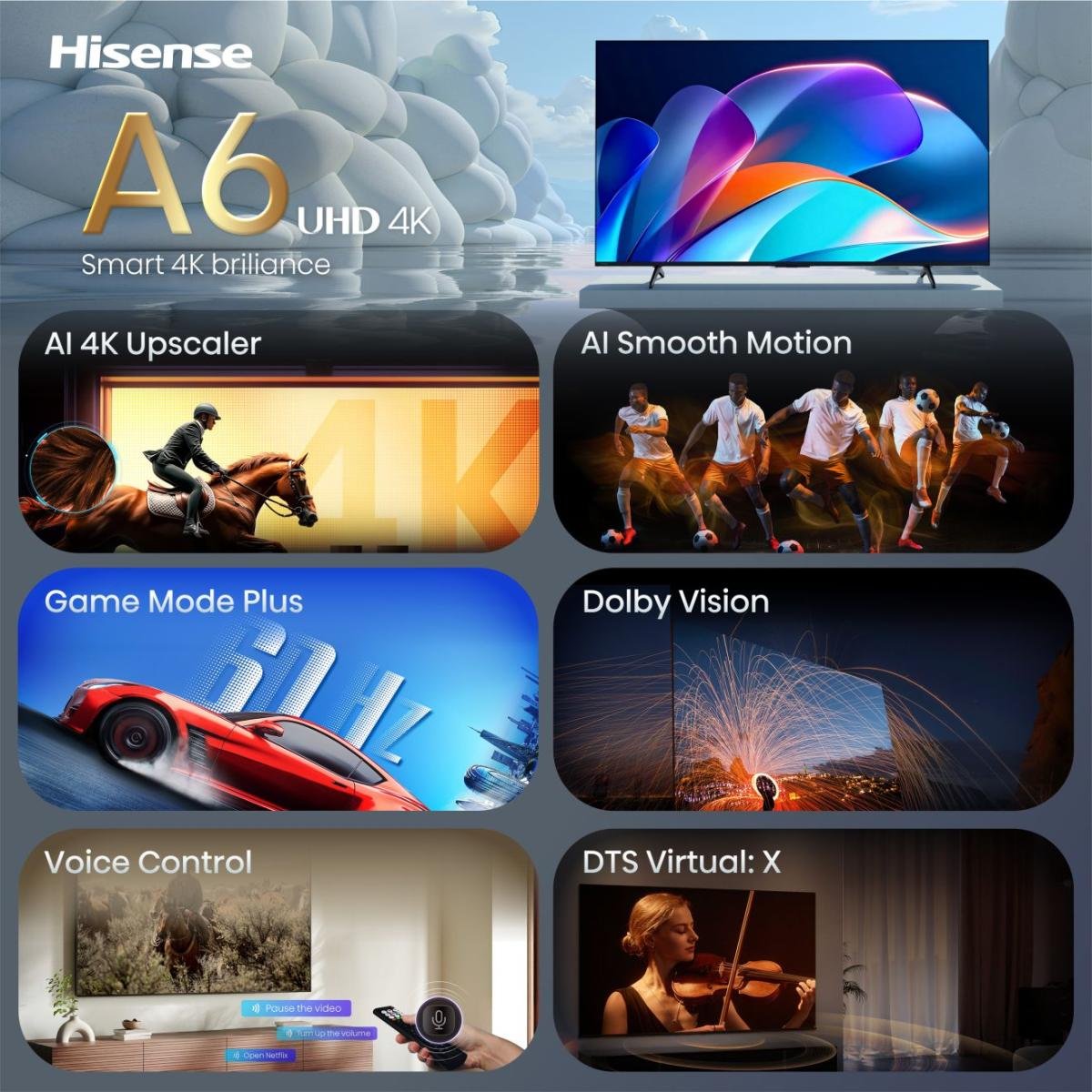 EAN 6942351430102 - Hisense 43A6S 109,2 cm (43") 4K Ultra HD Smart TV Wifi Negro imagen 3