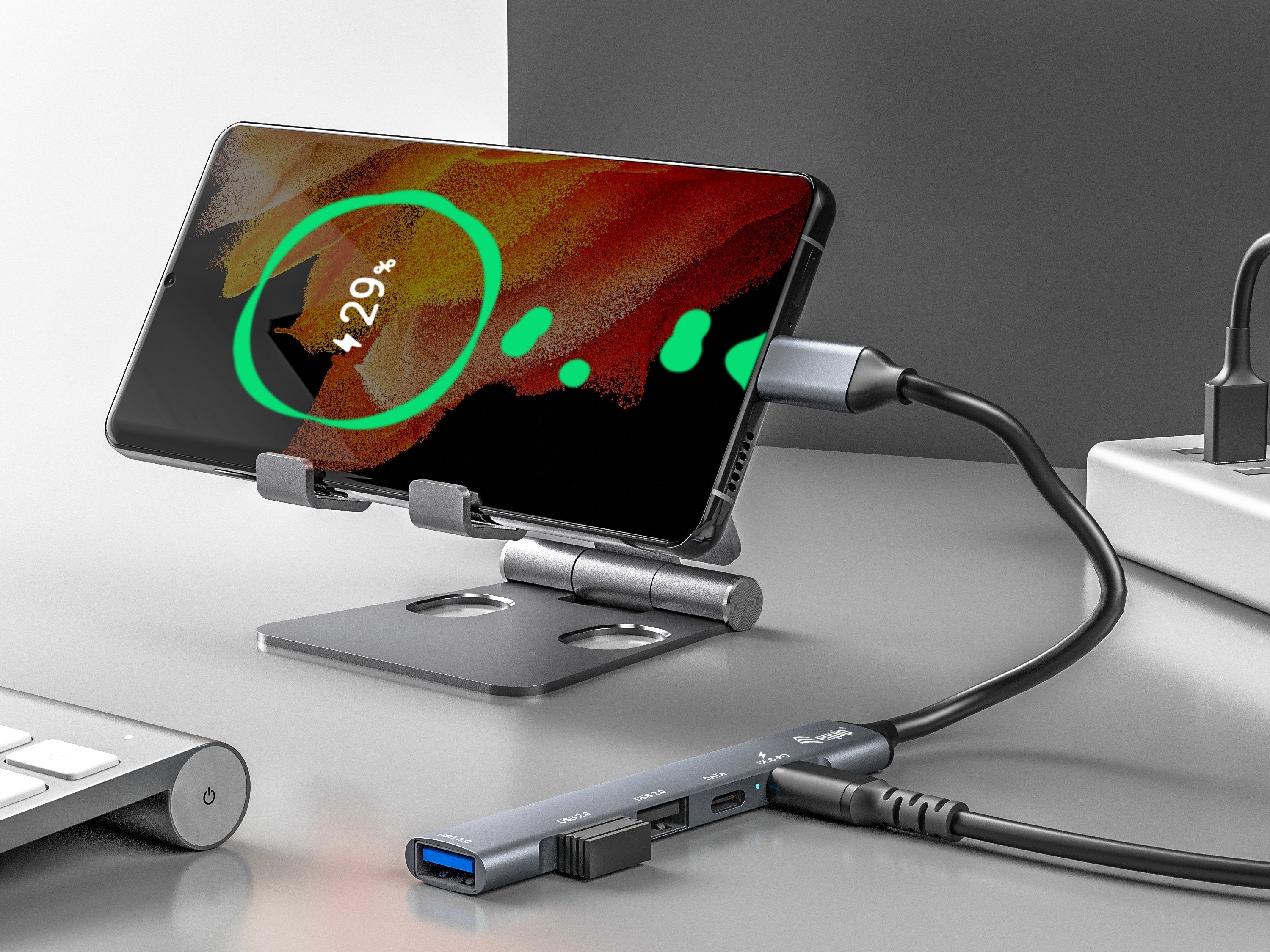 Equip Usb-C Hub 5-Port 3.0/C->4x3.0