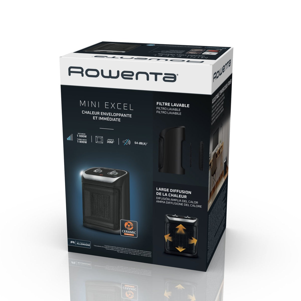 Calefactor Con Ventilador  Rowenta Mini Excel Keramik (Negro) So9261