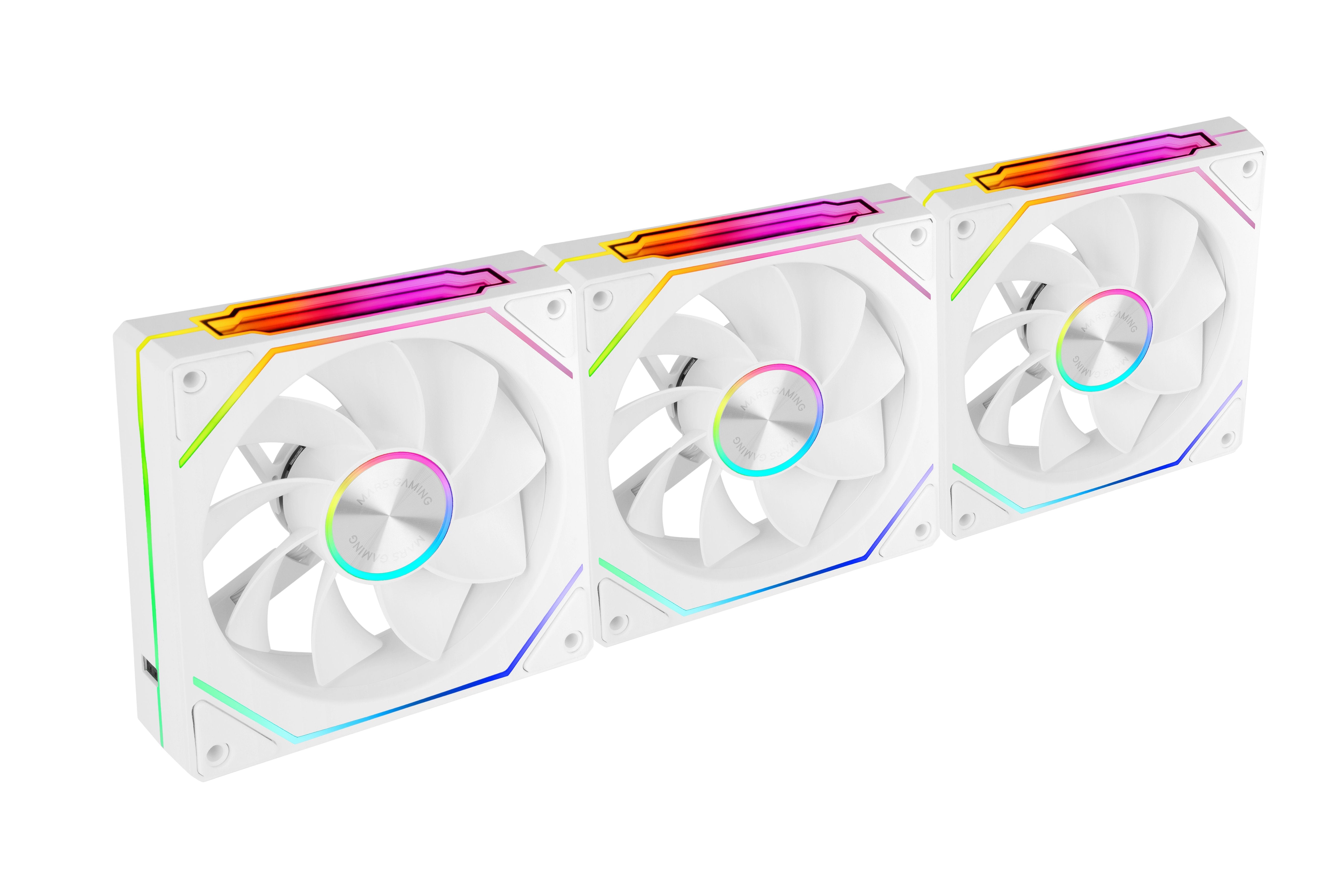 Pack 3 Ventiladores Invertidos Mars Gaming Mf-Linkfinitykit2r 12cm Argb Blancos