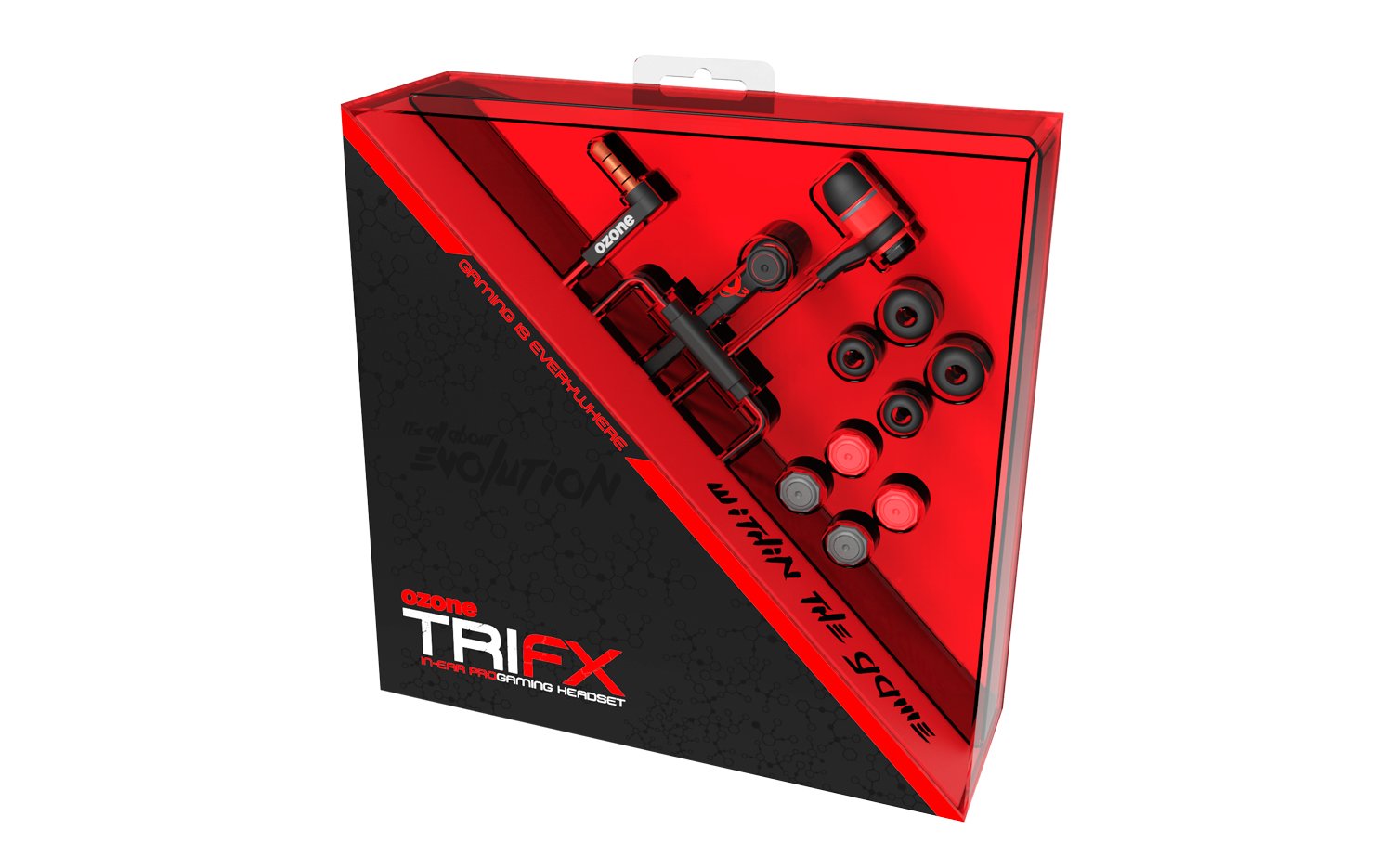 Auricular Gaming Ozone Trifx Rojo Negro Microfono Alambrico