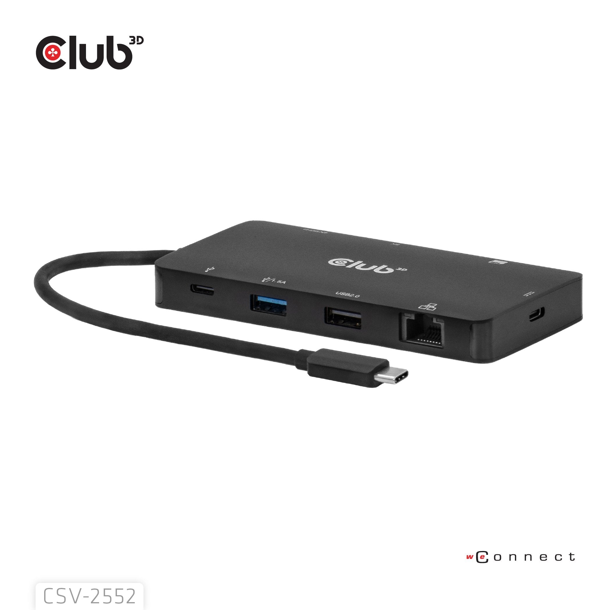 EAN 8719214473556 - CLUB3D CSV-2552 hub de interfaz USB Tipo C 5000 Mbit/s Negro imagen 9