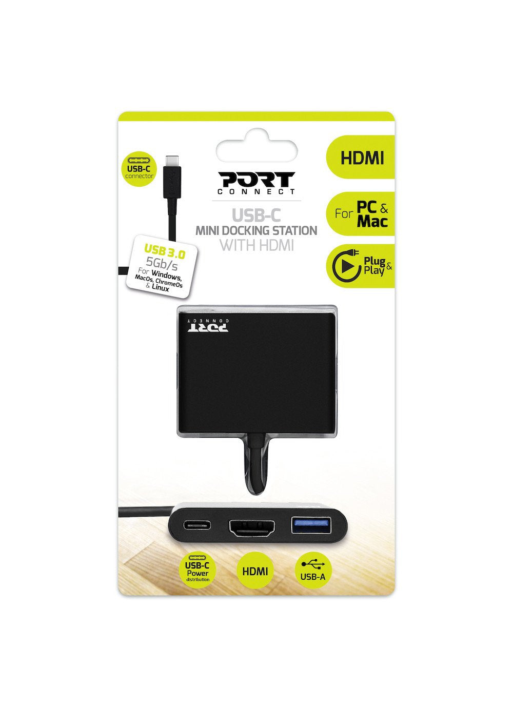 Port Designs Mini Usb-C Docking Station Con Hdmi