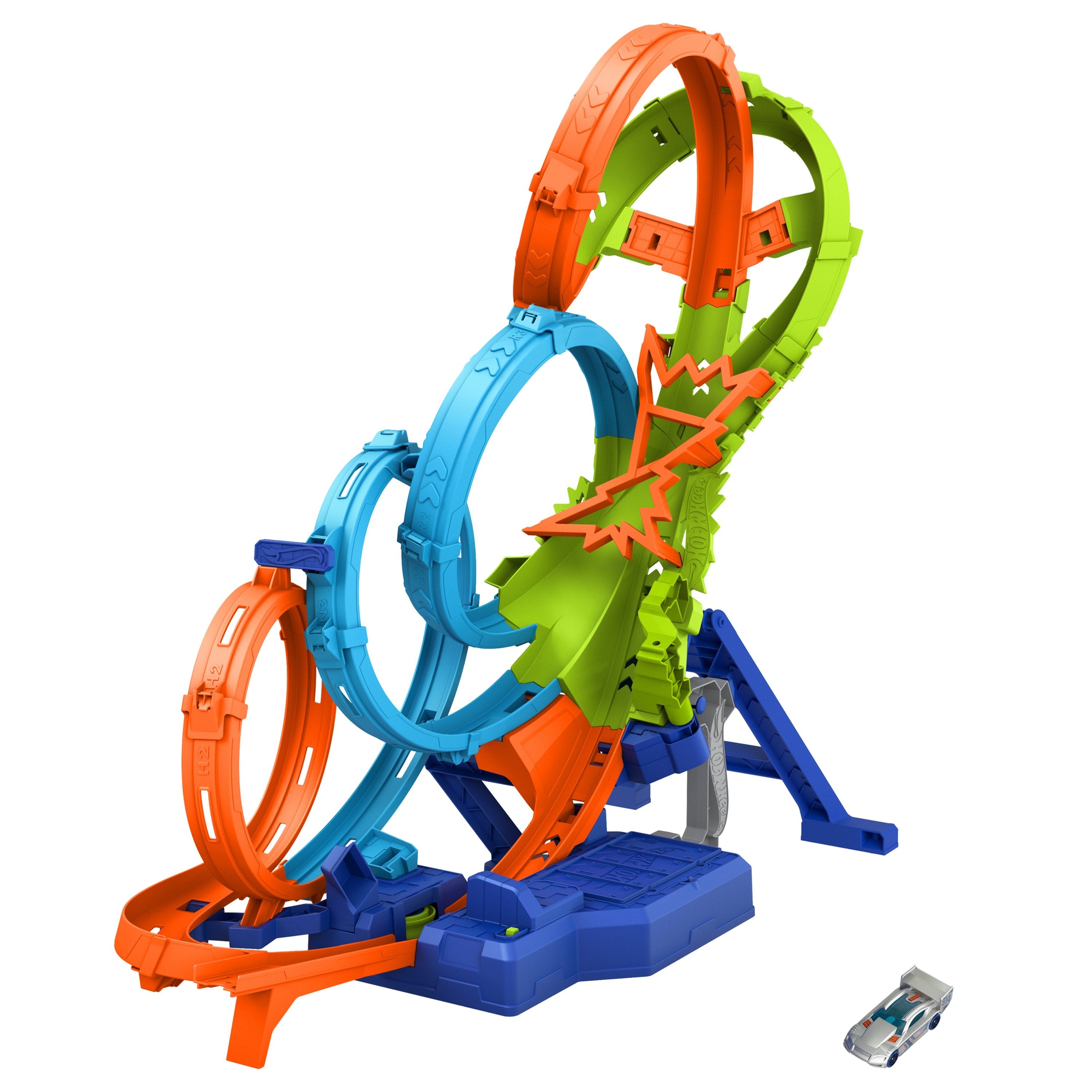 Hot Wheels Hot Wheels 4 Loopings Juego De Pistas Crash Danger, Pista De Carreras Hxr70