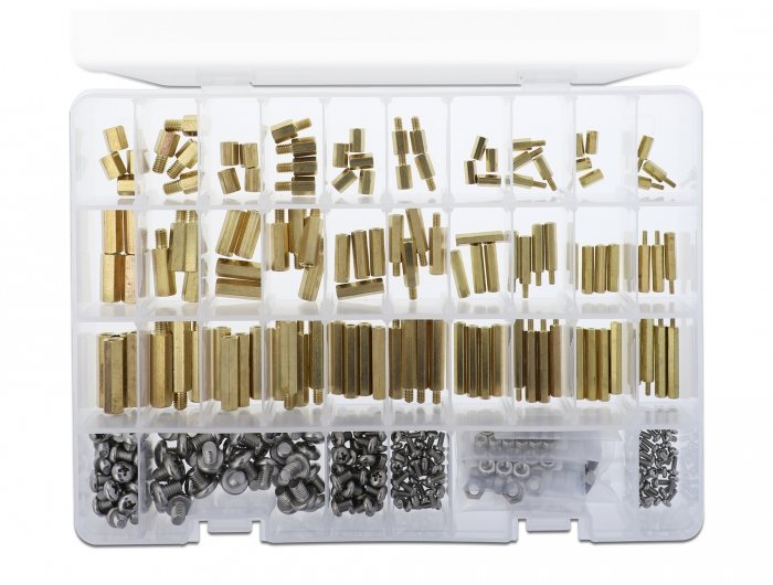 Delock 18349 Juego De Montaje De Separación M2.5, M3, M4, M5 Y M6 Hexagonal 362 Piezas