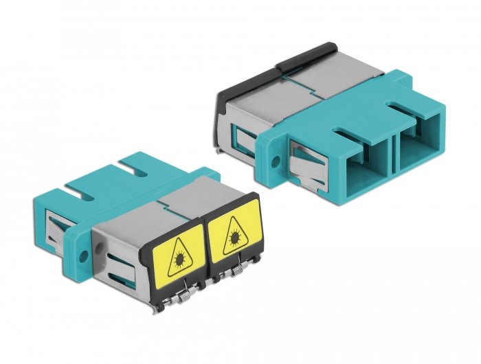 Lwl Kupplung Mit Laserschutzklappe Sc Duplex Buchse Zu Sc Duplex Buchse Multimode Aqua