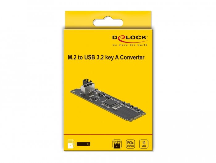 Delock Convertidor M.2 Clave B+M Macho A 1 X Interno Usb 3.2 Gen 2 Clave A Hembra De 20 Pines