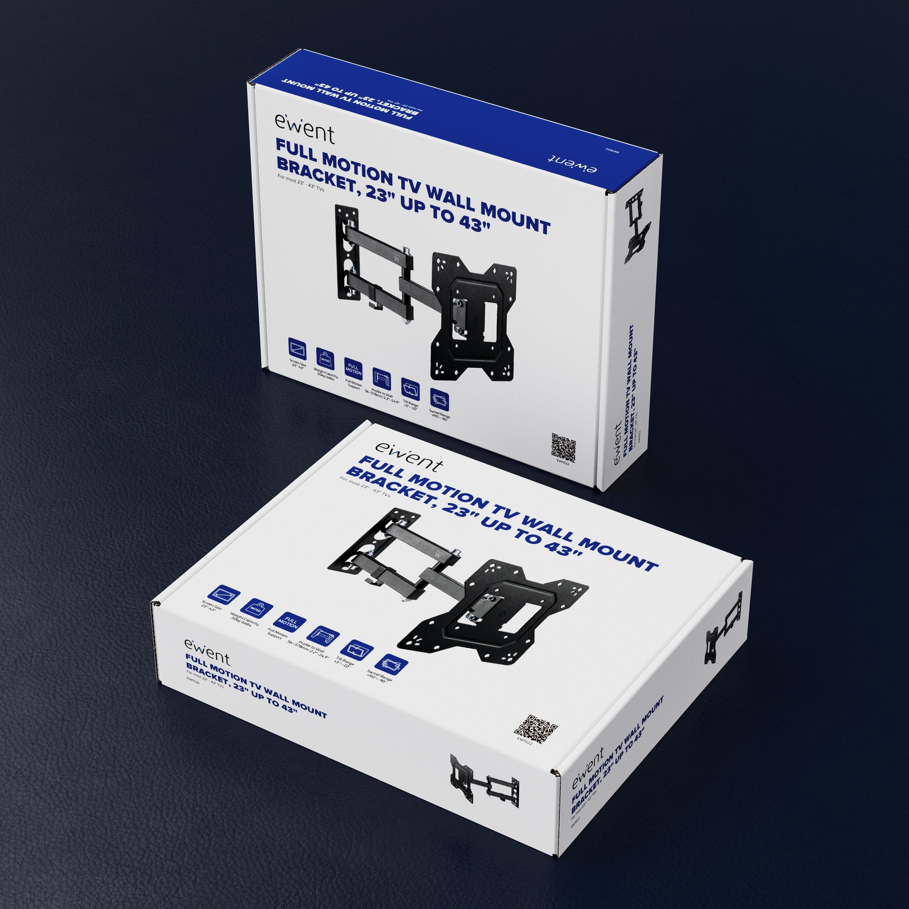 Ewent Soporte Tv De Pared Multi-Direccional Extensible Easy Pan-Tilt 13" Hasta 42" Soporte Multidireccional Para Montaje De Televisor En Pared, Steel, Plastic,Metal, Tilt, Swivel, 13"- 106.68 Cm (42")