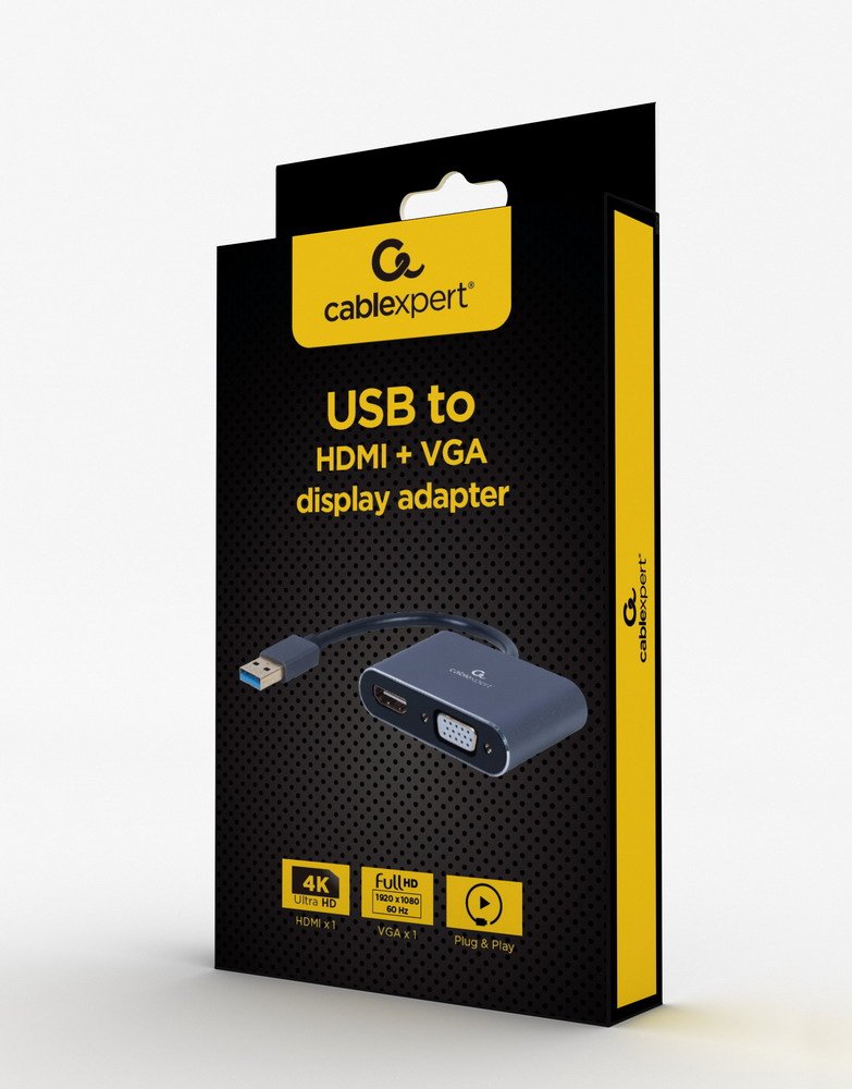 Gembird Adaptador Usb 3.0 -> Hdmi + Vga Space Grey A-Usb3-Hdmivga-01