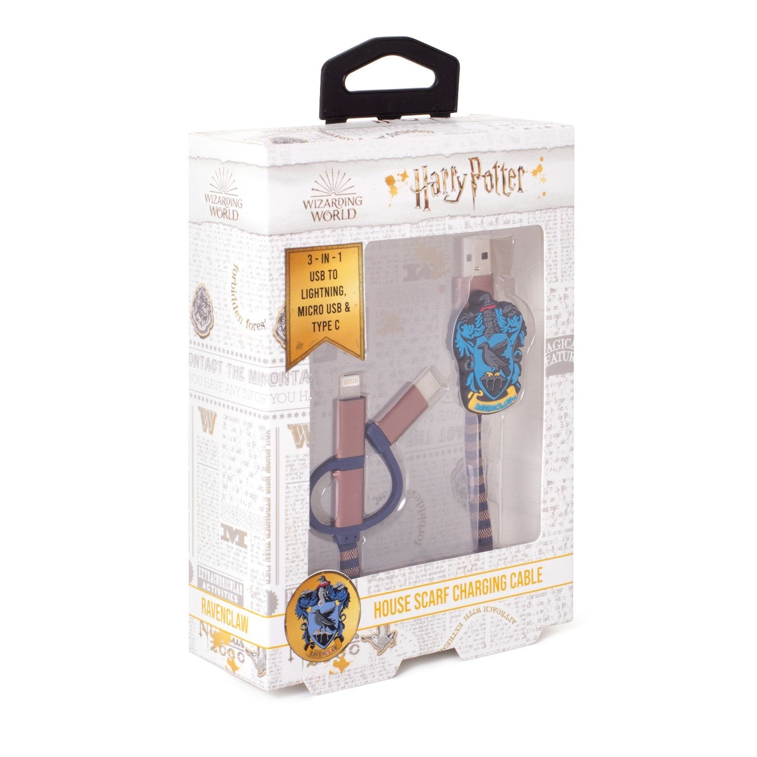 Cable Hogwarts Ravenclaw 3 En 1 Lightning/Micro/Usb-C