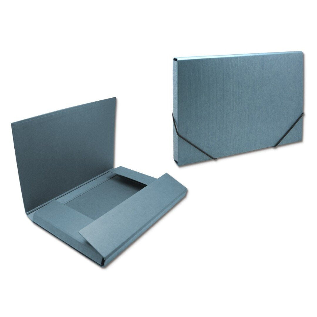 Bismark Carpeta Para Proyectos - Medidas 350x230x30mm - Fabricada En Carton - Cierre Con Gomas - Azul
