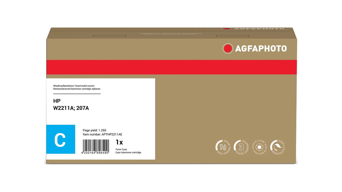 EAN 4250164896490 - AgfaPhoto ORIGINAL Toner Cyan APTHP2211AE~1250 Seiten W2211A cartucho de tóner Compatible Cian imagen 2