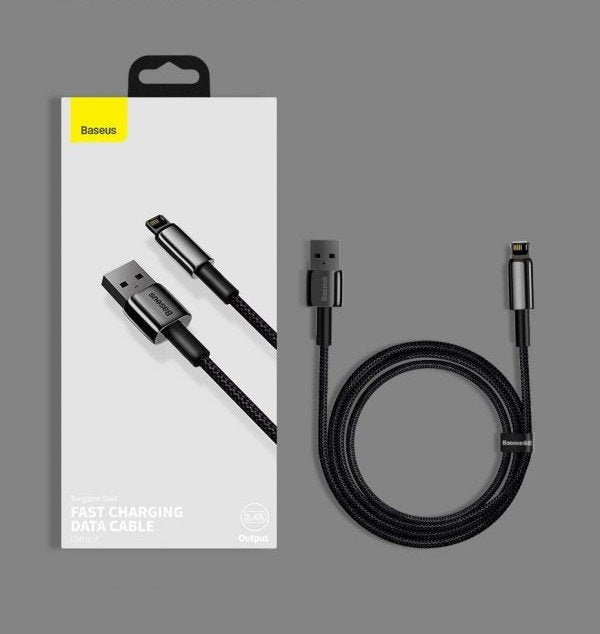 Baseus Lightning Tungsten Series Cable 2.4a, 1m Black (Calwj-01)