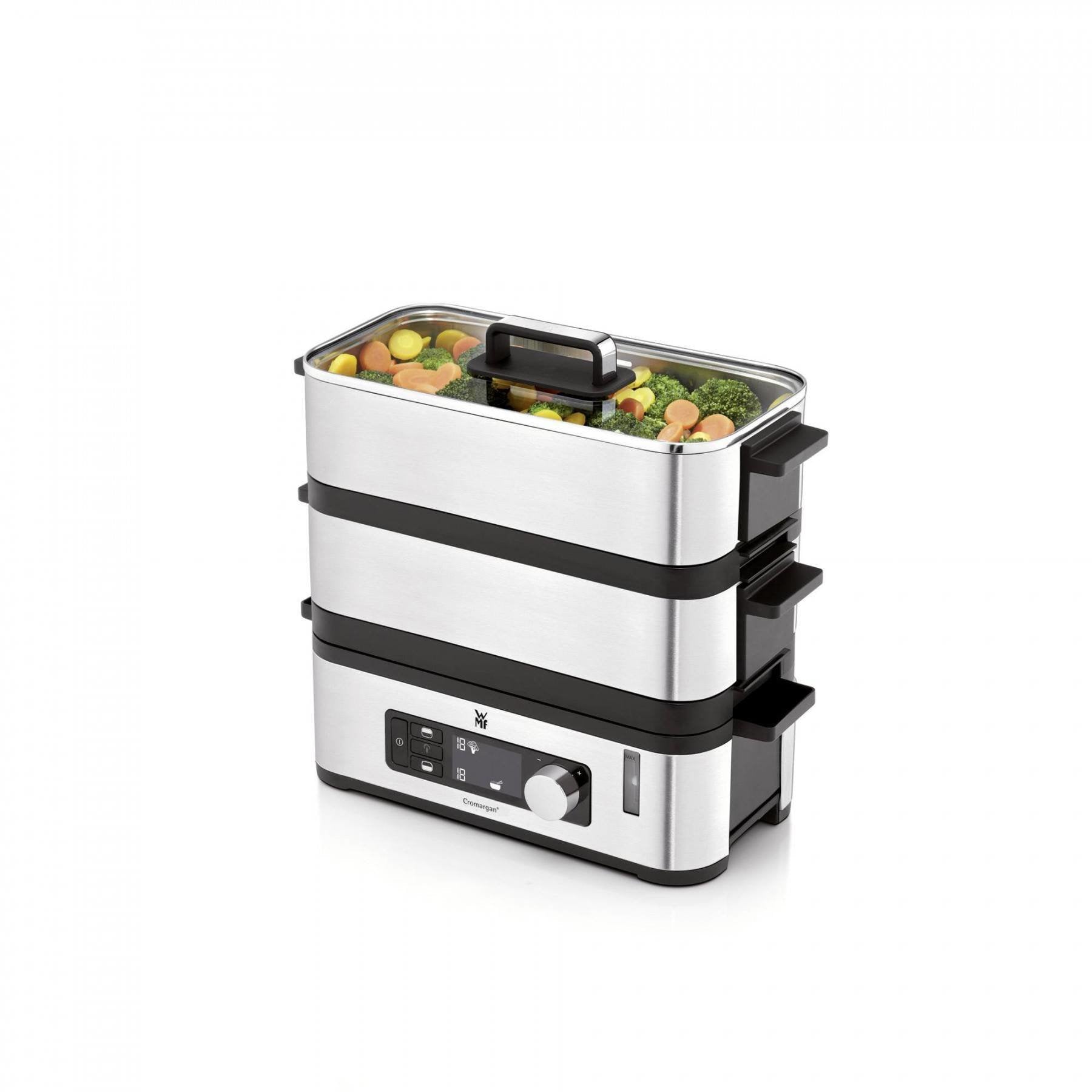 EAN 4211129119641 - WMF KITCHENminis 0415090011 vaporizador 2 cesta(s) Encimera 900 W Negro, Acero inoxidable imagen 6