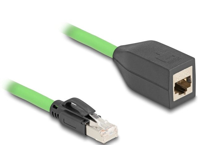 Delock 80880 Cable De Extensión De Red Rj45 Cat.6a Macho A Hembra Sf/Utp Adecuado Para Cadenas De Arrastre Pur (Tpu) 1 M Verde