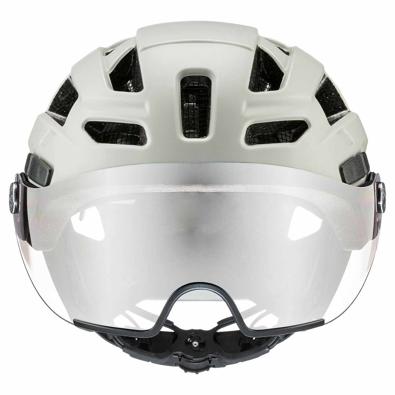 Casco De Ciclismo Uvex Finale Con Visera, Talla 56-61 Cm, Color Arena/Blanco Mate.