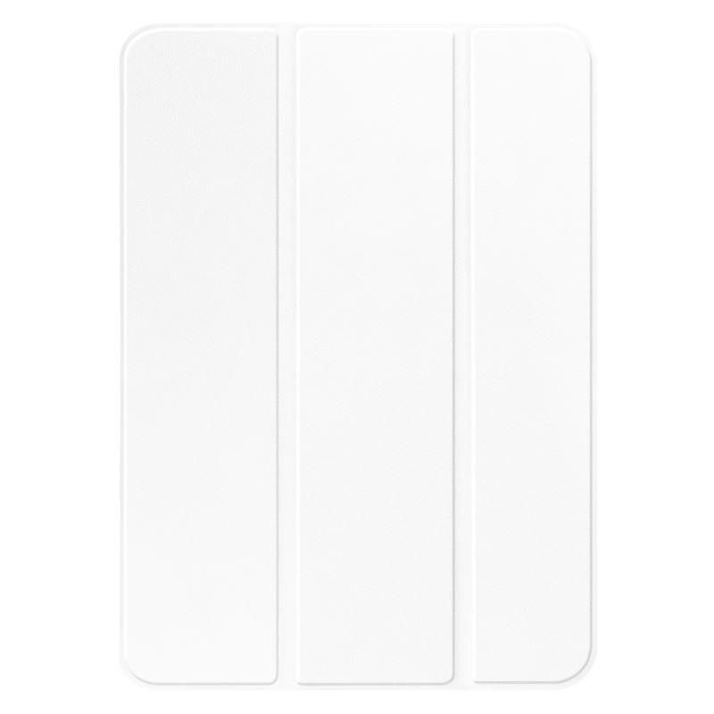 Tri-Fold Caster Hard Shell  Cover - White For Apple Ipad