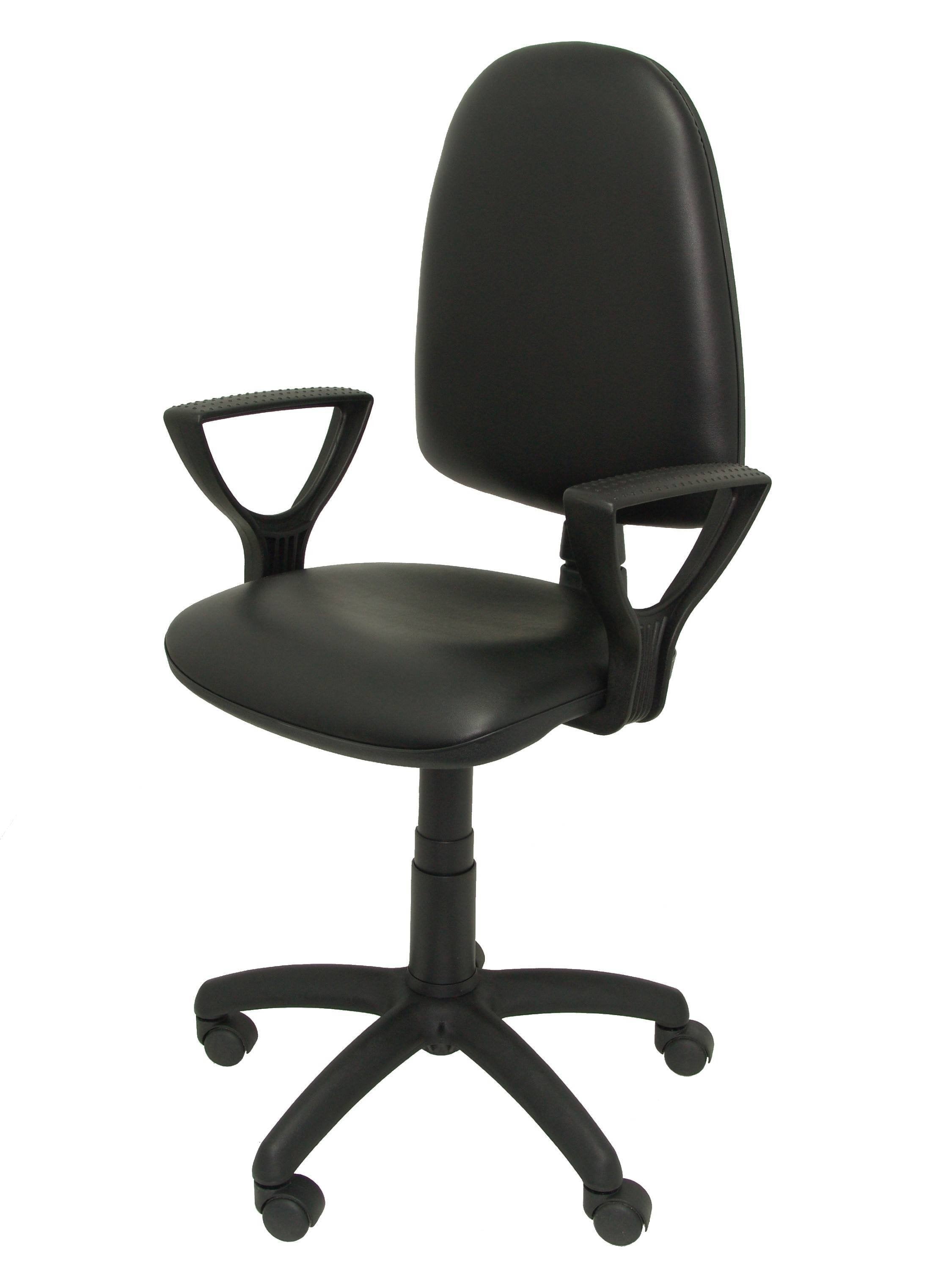 Silla Ayna Similpiel Negro Con Brazos