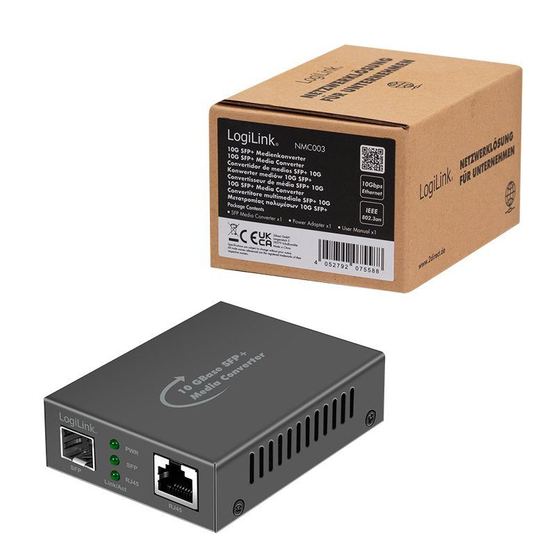 Logilink Nmc003 Convertidor De Medio 10000 Mbit/S Negro