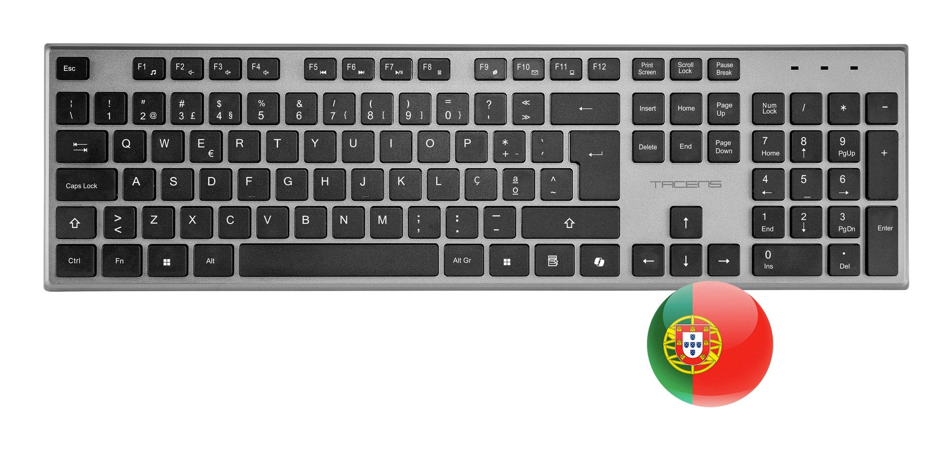 Teclado Mouse Y Alfombrilla Wireless Tacens Zenithwpt Low Profile Tecla Copilot 3200dpi Negro Portug