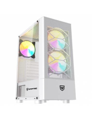 Nfortec Caelum White Rgb Crystal Tempered Usb 3.0