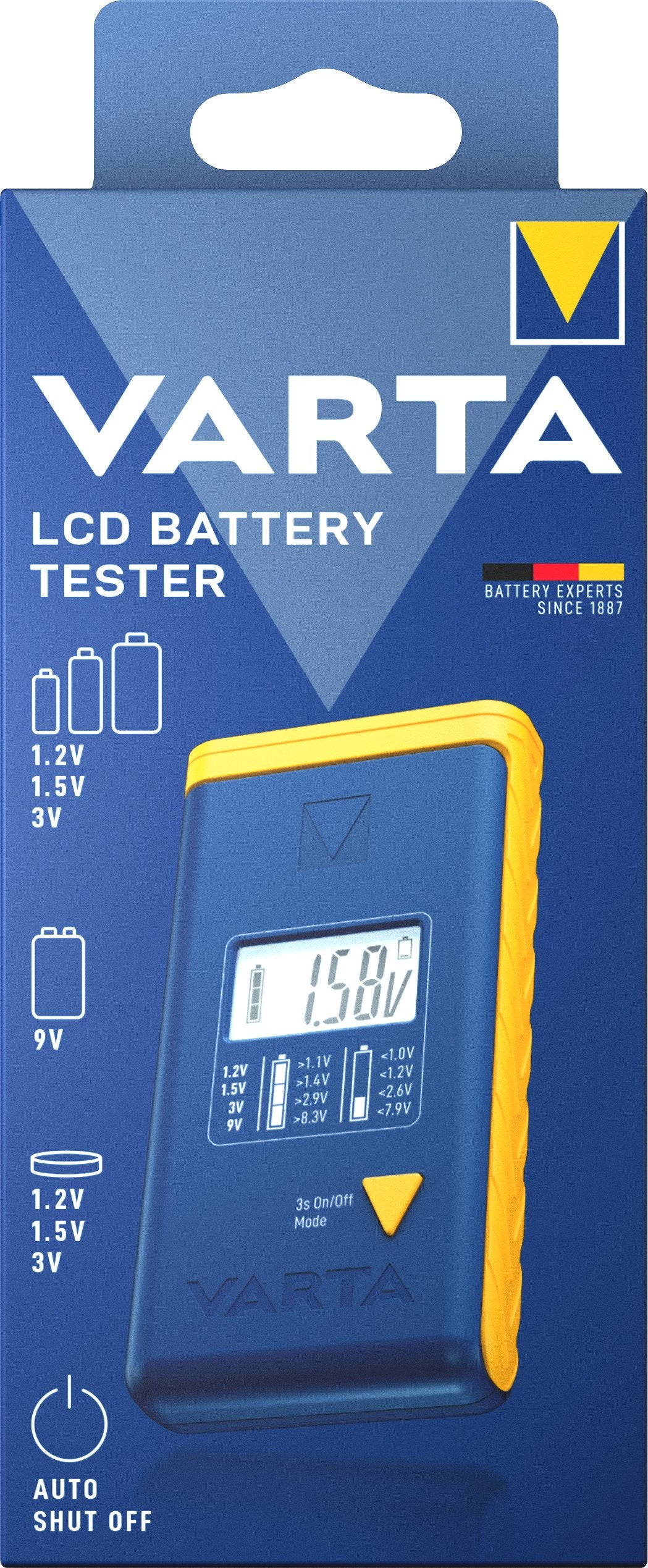EAN 4008496073849 - Varta LCD Battery Tester medidor de energía y batería Azul, Amarillo imagen 6