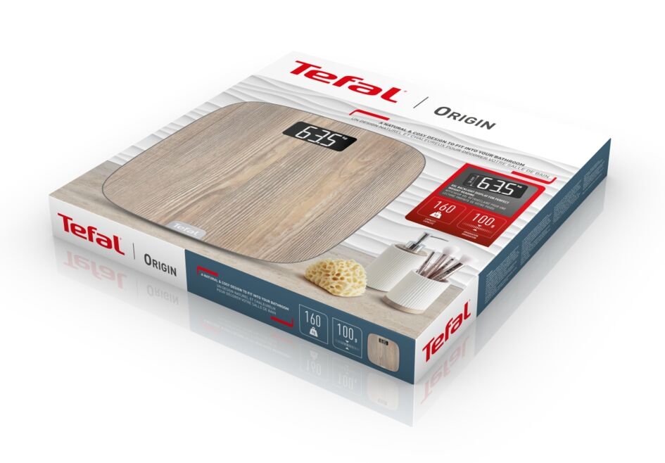 Tefal Pp1600 Origin Bathroom Scale, Wood Design