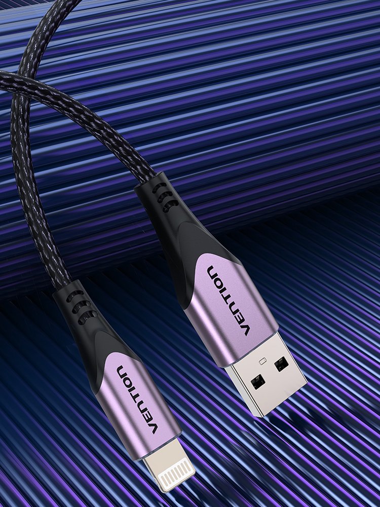 Cable Usb 2.0 Lightning Vention Labvf Usb Macho Lightning Macho 1m Morado