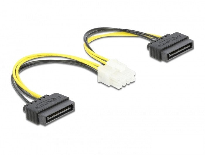 Delock Stromcable 2 X Sata 15 Pin Macho A 8 Pin Eps Macho 15 Cm