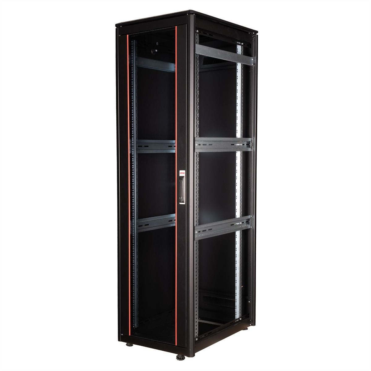 Roline 19-Zoll Netzwerkschrank Pro 42 He, 600x800 Bxt Glastr Schwarz