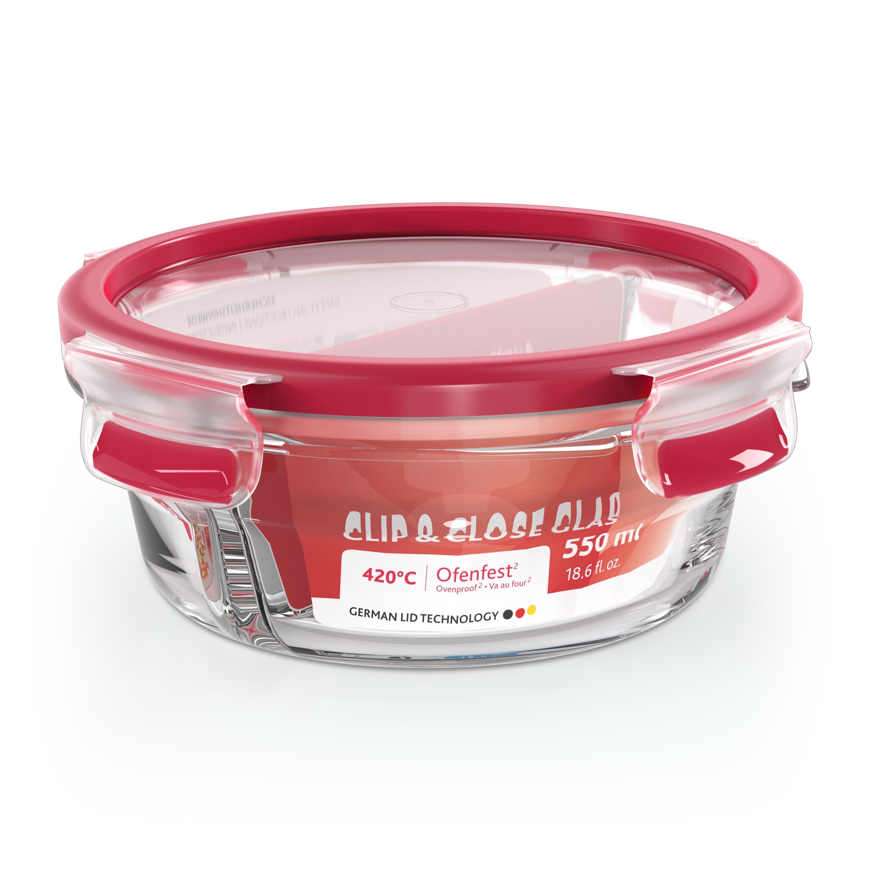 Recipiente De Alimentos De Vidrio Clip & Close Emsa  0,55 Litros, Por Separado